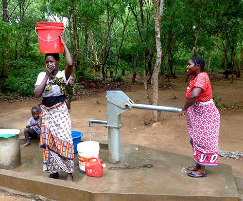 Borehole repair in Malawi