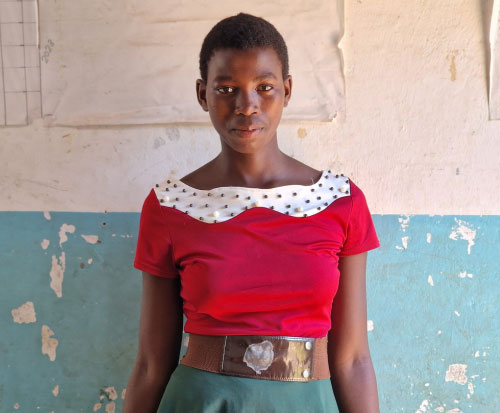 Sabina would love a menstrual cup to enable her to attend school in Malawi