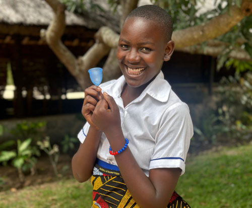 Mary has a menstrual cup which means she can go to school in Malawi