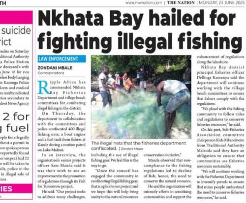 We are in the News for fish conservation
