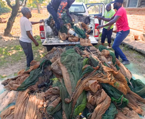 Illegal fishing nets confiscated in Malawi