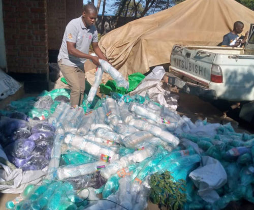 Illegal nets confiscated from fishing supply shops in Malawi