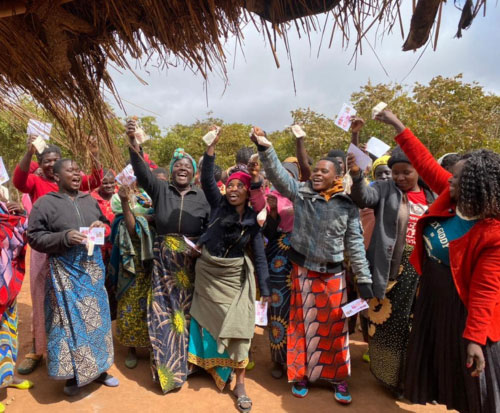 Women sing and dance about Cups in Malawi
