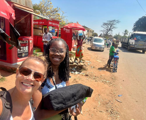 Hayley and Simone at the local market