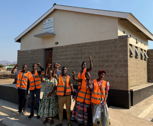Chilimba Beach Village Committee with their bathroom block