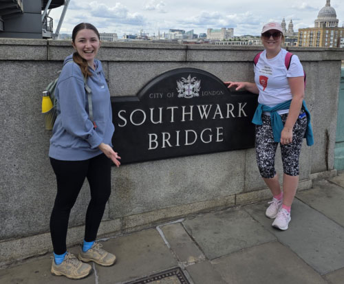 Madison and Nikki complete the 16 London Bridges walk