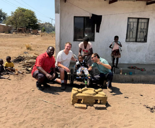 Bertie and Matt built a cookstove for Sarah's family